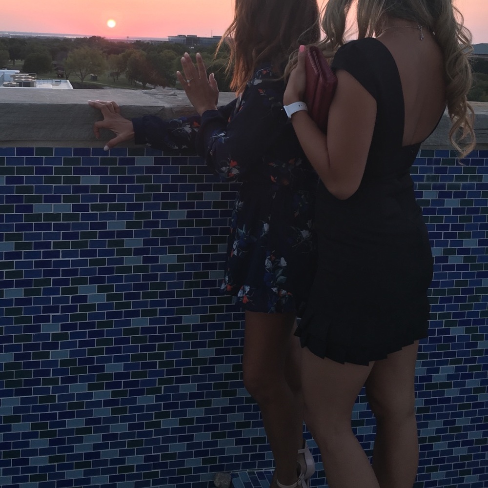 LBD low back and plunge neck line